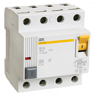 Выключатель дифференциальный (УЗО) ВД1-63S 4п 50А 300мА тип AC | код. MDV12-4-050-300 | IEK